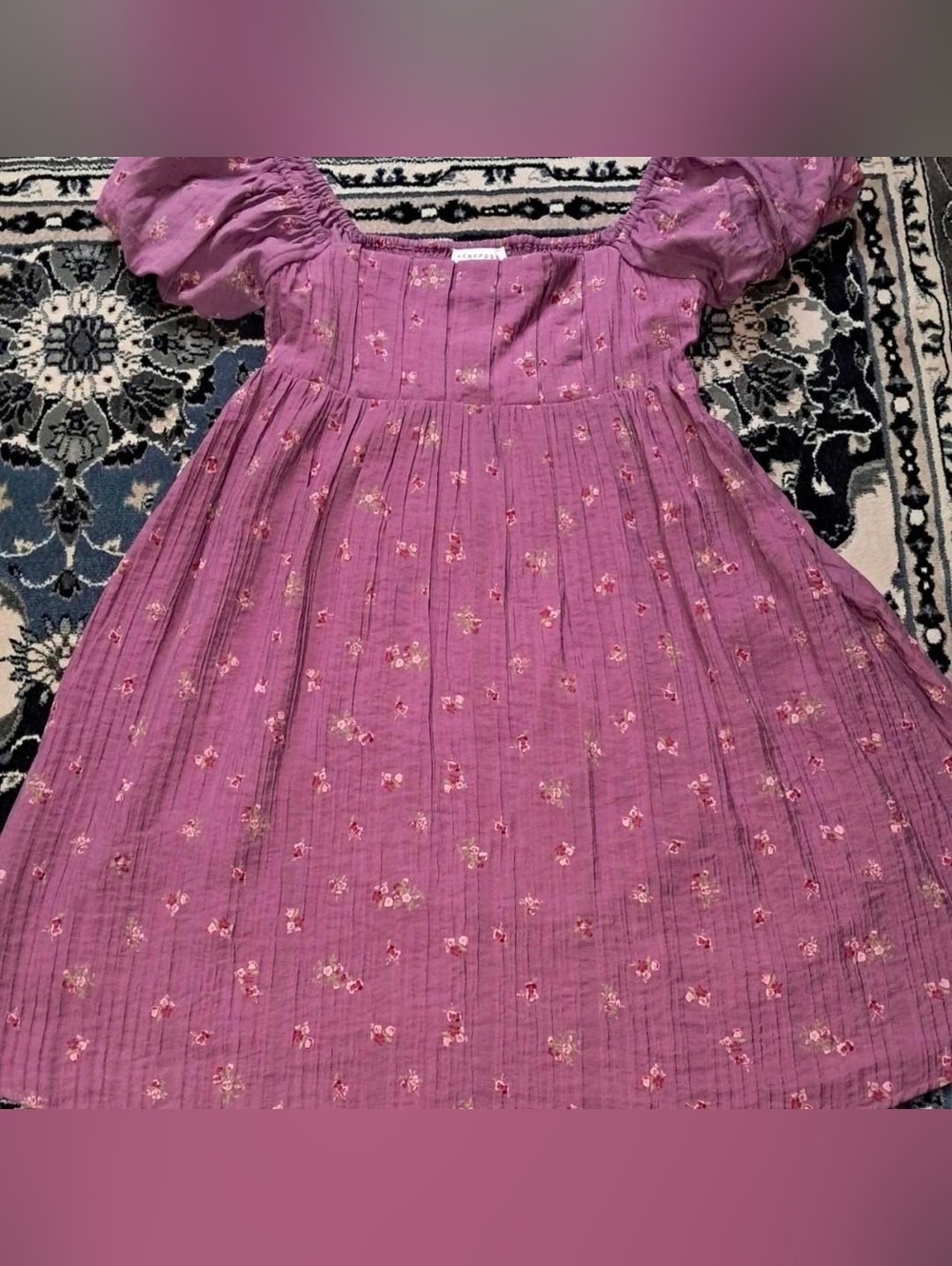 Aeropostale Dark Pink Floral Mini Dress XS